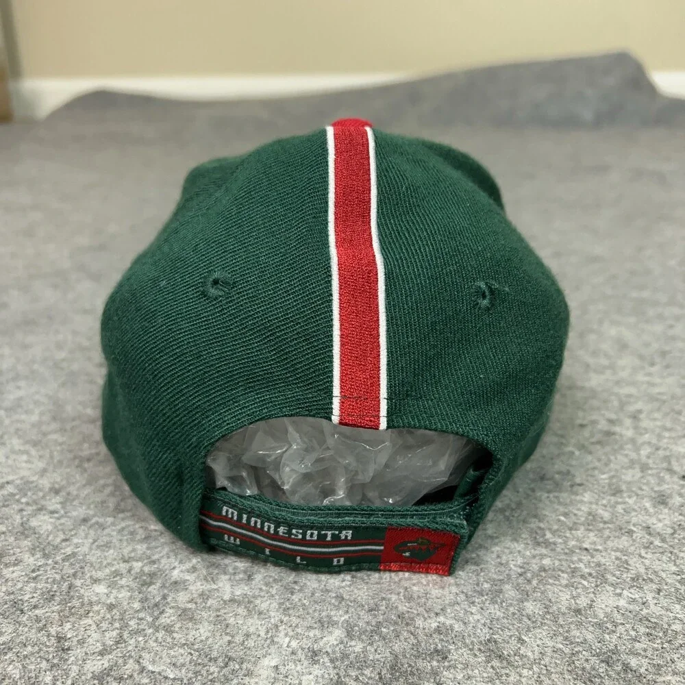Minnesota Wild Hat Cap Strap Back Green Red NHL Hockey One Size‎ Drew Pearson